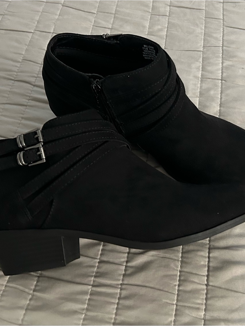 Style & Co. Black Ankle Booties with Double Buckle Detail